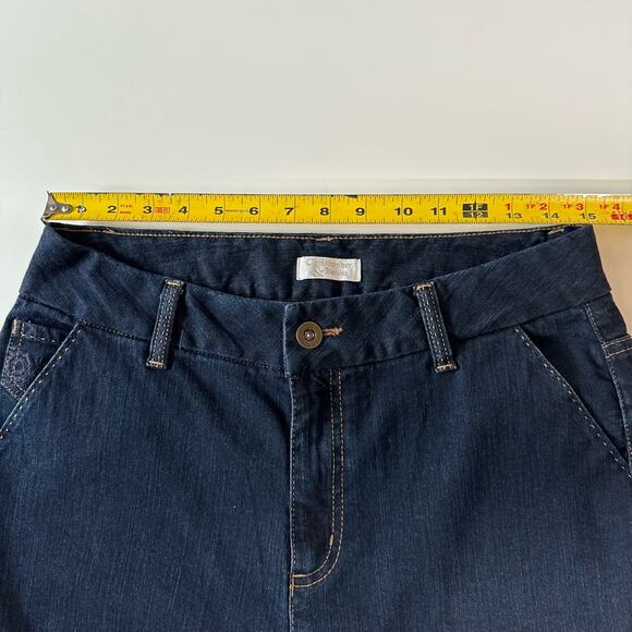 3/$20 Christopher & Banks Women's 10 Dark Wash High Rise Flare Leg Jeans Boho - Picture 8 of 10